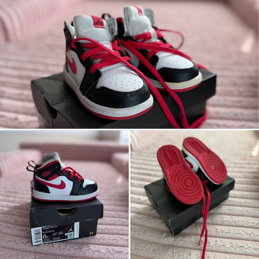Kids' Black and Red Sneakers